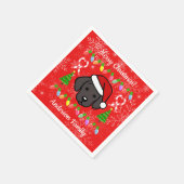 Black Labrador Puppy Kerstmis Servet (Hoek)