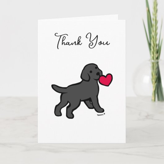 Black Labrador Puppy met een hartverwarmende bedan Bedankkaart (Voorkant)