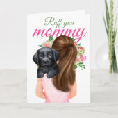 Black Labrador Puppy met vrouw Ruff je mama Kaart (Voorkant)
