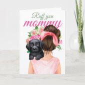 Black Labrador Puppy met vrouw Ruff je mama Kaart (Voorkant)