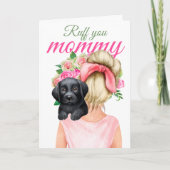Black Labrador Puppy met vrouw Ruff je mama Kaart (Voorkant)