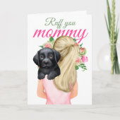 Black Labrador Puppy met vrouw Ruff je mama Kaart (Voorkant)