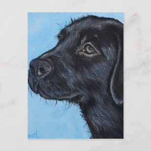 Black Labrador Puppy Painting Briefkaart