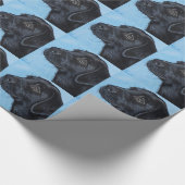 Black Labrador Puppy Painting Cadeaupapier (Hoek)
