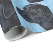 Black Labrador Puppy Painting Cadeaupapier (Rol Hoek)