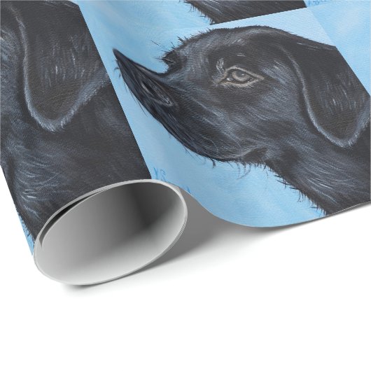 Black Labrador Puppy Painting Cadeaupapier (Rol Hoek)