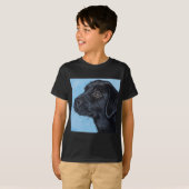 Black Labrador Puppy Painting T-shirt (Voorkant volledig)