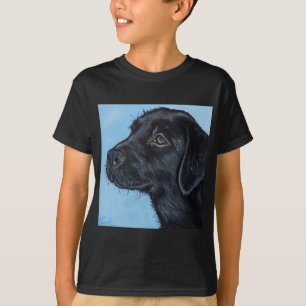 Black Labrador Puppy Painting T-shirt