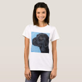 Black Labrador Puppy Painting T-shirt (Voorkant volledig)