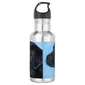 Black Labrador Puppy Painting Waterfles (Voorkant)