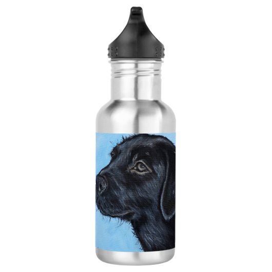 Black Labrador Puppy Painting Waterfles (Rechts)
