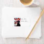 Black Labrador Puppy Patriotic Summer Party Etiket (Insitu)