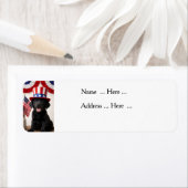 Black Labrador Puppy Patriotic Summer PartyCustom Etiket (Insitu)