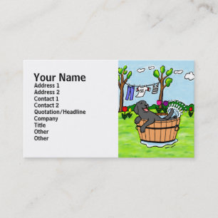 Black Labrador Puppy Pool Cartoon Visitekaartje