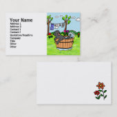 Black Labrador Puppy Pool Cartoon Visitekaartje (Voorkant / Achterkant)