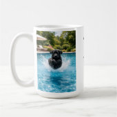 Black Labrador Puppy Pool Plunge Koffiemok (Links)