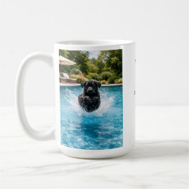 Black Labrador Puppy Pool Plunge Koffiemok