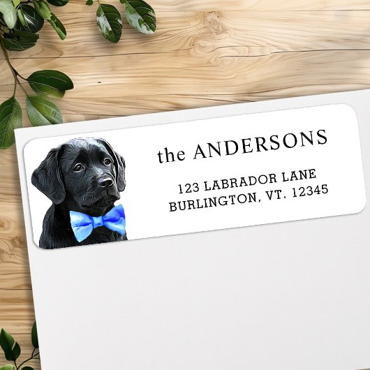 Black Labrador Puppy Return Label