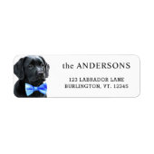 Black Labrador Puppy Return Label (Voorkant)