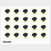 Black Labrador Puppy Ronde Sticker (Vel)