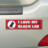 Black Labrador Puppy & Santa Hat Kerstmis Bumpersticker (Op auto)