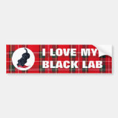 Black Labrador Puppy & Santa Hat Kerstmis Bumpersticker (Voorkant)
