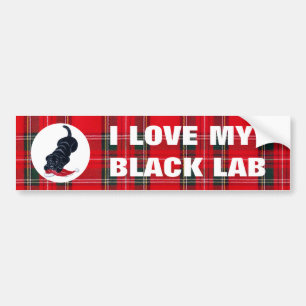 Black Labrador Puppy & Santa Hat Kerstmis Bumpersticker