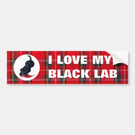 Black Labrador Puppy & Santa Hat Kerstmis Bumpersticker (Voorkant)
