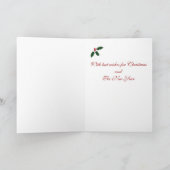 Black Labrador Puppy & Santa Hat Kerstmis Feestdagen Kaart (Binnen)