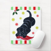 Black Labrador Puppy & Santa Hat Kerstmis Muismat (Met muis)