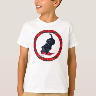 Black Labrador Puppy & Santa Hat Kerstmis T-shirt