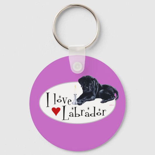 Black Labrador Puppy Sleutelhanger (Voorkant)