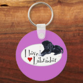 Black Labrador Puppy Sleutelhanger (Voorkant)