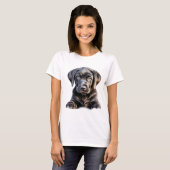 Black Labrador Puppy T-shirt (Voorkant volledig)