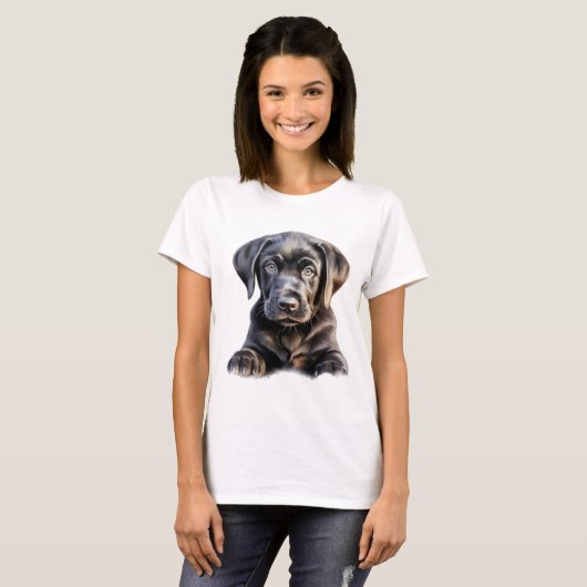 Black Labrador Puppy T-shirt (Voorkant volledig)