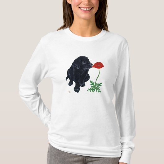 Black Labrador Puppy T-shirt (Voorkant)