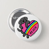 Black Labrador Rainbow Heart Ronde Button 5,7 Cm (Voorkant /achterkant)