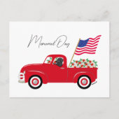 Black Labrador Red Truck Memorial Day Briefkaart (Voorkant)