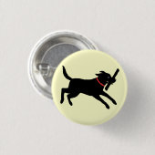 Black Labrador Retriever actief | Happy Black Dog Ronde Button 3,2 Cm (Voorkant /achterkant)