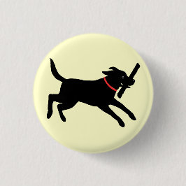 Black Labrador Retriever actief | Happy Black Dog Ronde Button 3,2 Cm