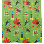 Black Labrador Retriever Agility Patroon Douchegordijn (Voorkant)