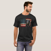 Black Labrador retriever American Flag labra Anima T-shirt (Voorkant volledig)