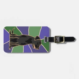 Black Labrador Retriever Art Bagagelabel