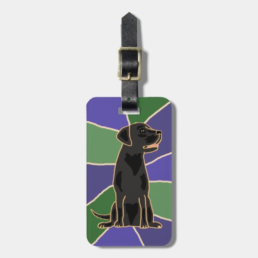 Black Labrador Retriever Art Bagagelabel (Voorkant verticaal)