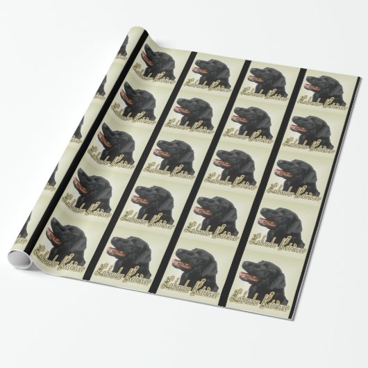 Black Labrador Retriever Art-cadeaus Cadeaupapier (Uitgerold)