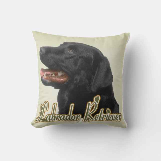 Black Labrador Retriever Art-cadeaus Kussen (Voorkant)