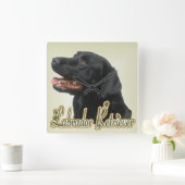 Black Labrador Retriever Art-cadeaus Vierkante Klok (Huis)