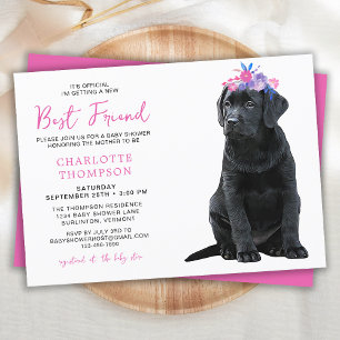 Black Labrador Retriever Baby shower Simple Cute Kaart