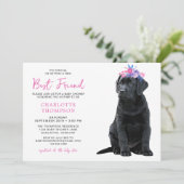 Black Labrador Retriever Baby shower Simple Cute Kaart (Staand voorkant)