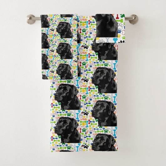 Black Labrador Retriever Bad Handdoek (Insitu)